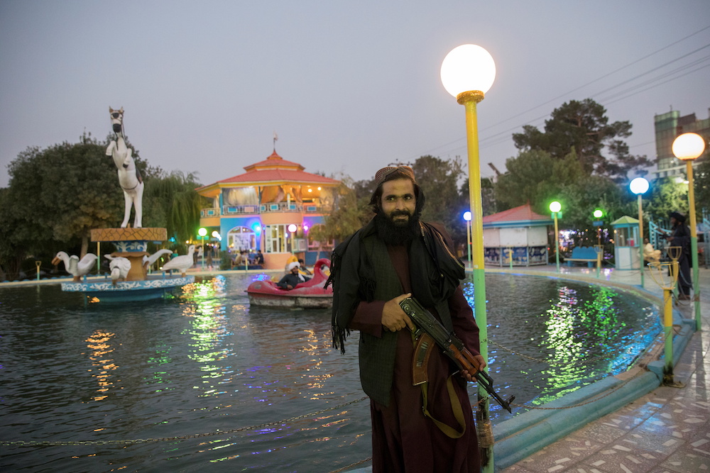 A Taliban soldier stands in a park in Herat, Afghanistan September 10, 2021. — Reuters pic
