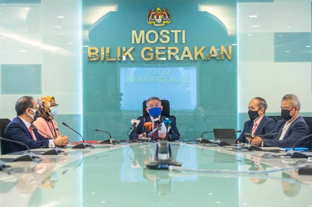 Science, Technology and Innovation Minister Datuk Seri Dr Adham Baba speaks during a press conference in Putrajaya, September 9, 2021. u00e2u20acu201d Picture by Shafwan Zaidon