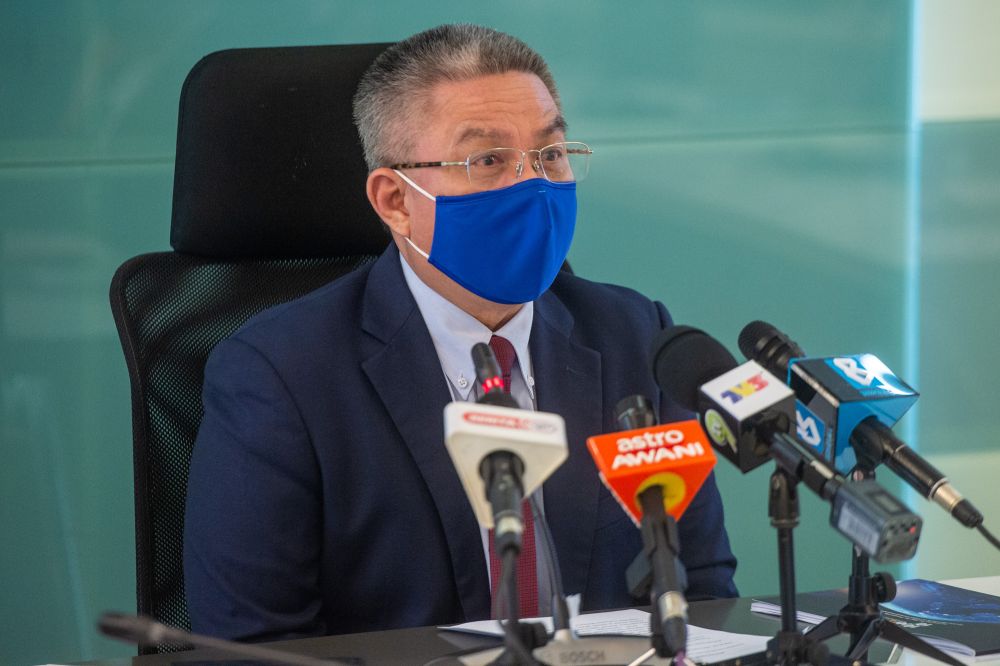 Science, Technology and Innovation Minister Datuk Seri Dr Adham Baba speaks during a press conference in Putrajaya, September 9, 2021. u00e2u20acu201d Picture by Shafwan Zaidon