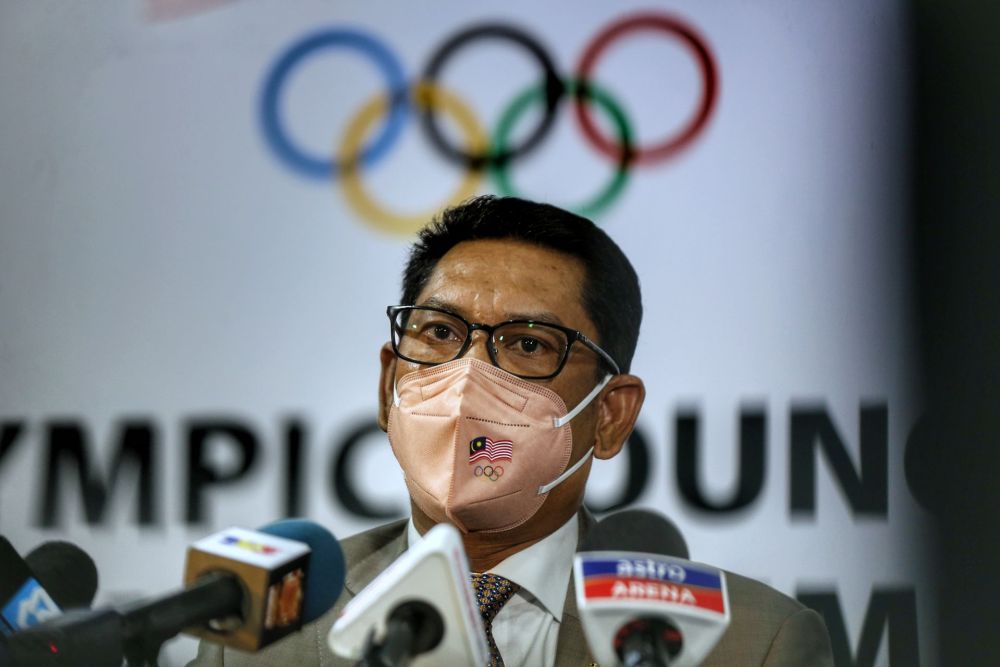 Youth and Sports minister Datuk Seri Faizal Azumu speaks during a media conference at Wisma OCM in Kuala Lumpur September 14,2021. u00e2u20acu201d Picture by Ahmad Zamzahuri