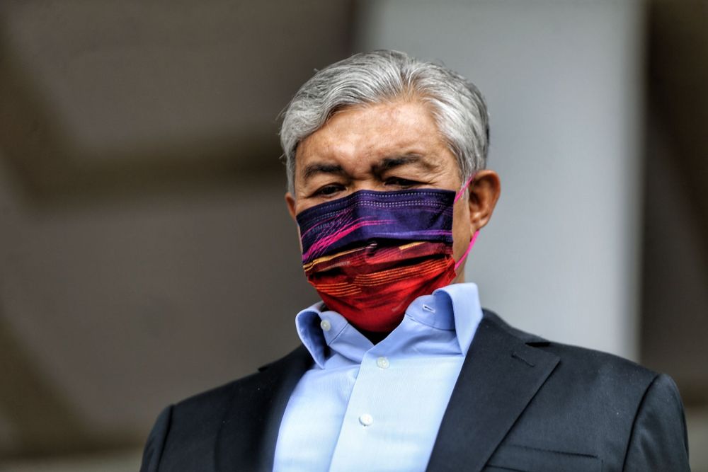 Datuk Seri Ahmad Zahid Hamidi is pictured at the Kuala Lumpur High Court September 6, 2021. u00e2u20acu201d Picture by Ahmad Zamzahuri