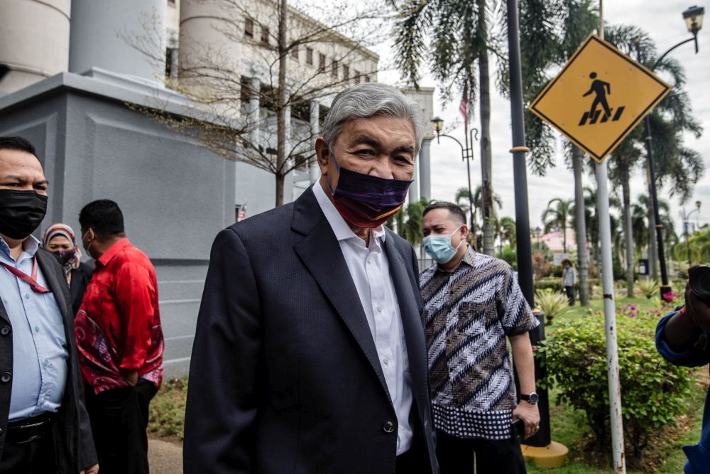 Datuk Seri Ahmad Zahid Hamidi is pictured at the Kuala Lumpur Court Complex September 14, 2021. u00e2u20acu201d Bernama picnn
