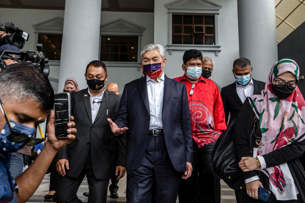 Datuk Seri Ahmad Zahid Hamidi is pictured at the Kuala Lumpur Court Complex September 14, 2021. u00e2u20acu201d Bernama picnn