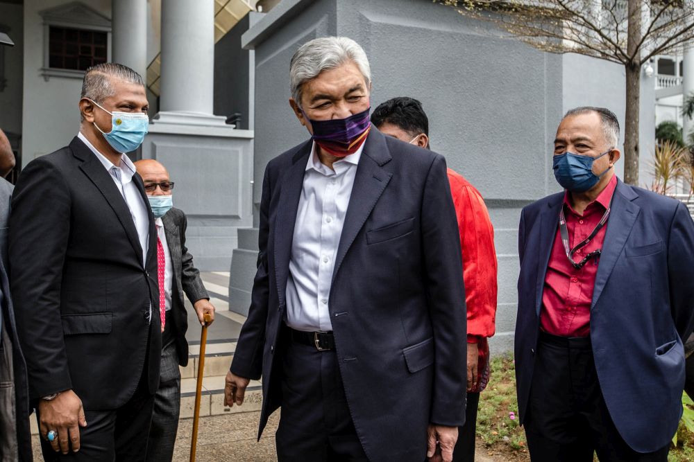 Datuk Seri Ahmad Zahid Hamidi is pictured at the Kuala Lumpur Court Complex September 14, 2021. u00e2u20acu201d Bernama picnn
