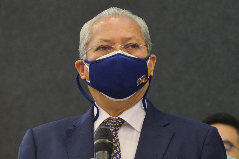 Communications and Multimedia Minister Tan Sri Annuar Musa speaks during a press conference at Wisma Radio Angkasapuri in Kuala Lumpur, September 15, 2021. u00e2u20acu201d Picture by Miera Zulyana