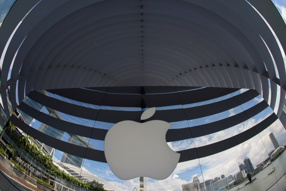 A logo of Apple is seen outside at the upcoming Apple Marina Bay Sands store in Singapore, September 8, 2020. u00e2u20acu201d Reuters pic 