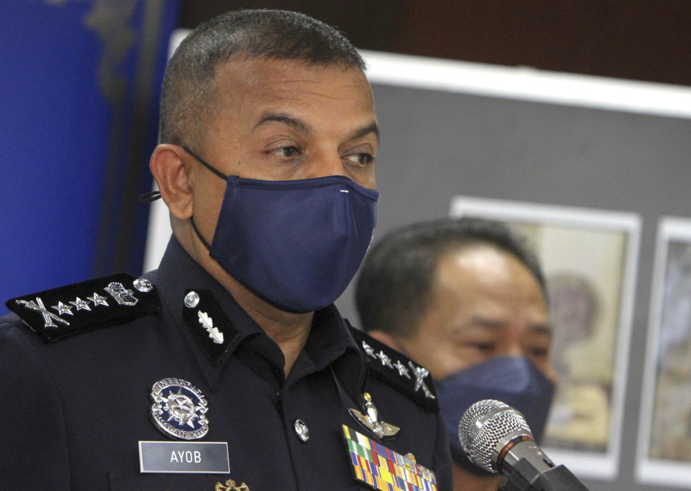 Johor police chief Datuk Ayob Khan Mydin Pitchay speaks at a press conference at the Johor contingent police headquarters in Johor Baru, September 17, 2021. u00e2u20acu201d Bernama pic 