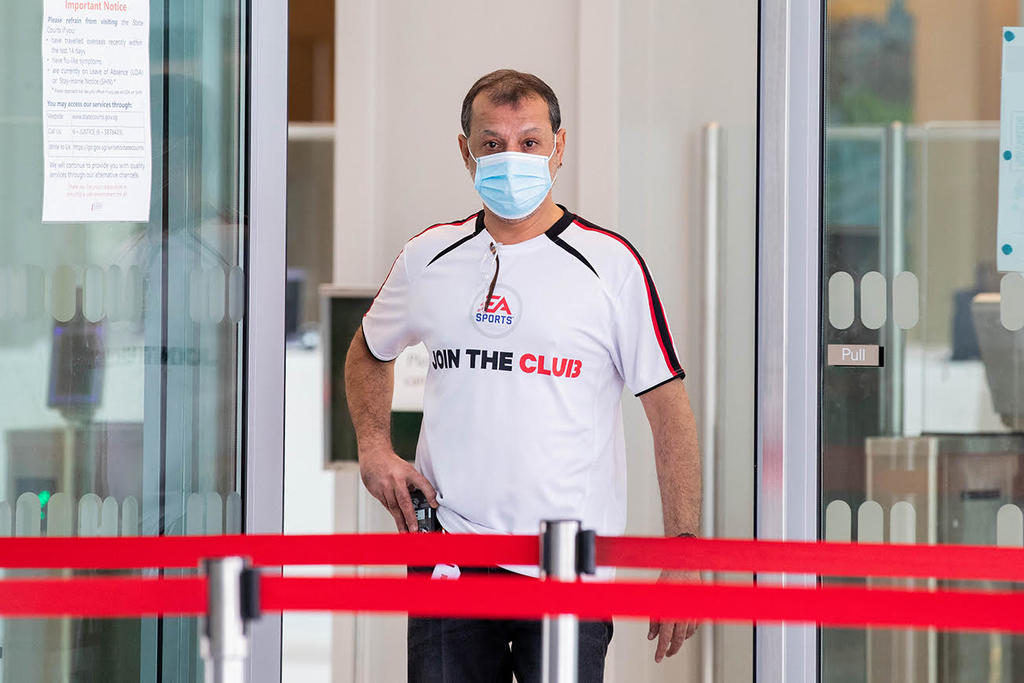 Dilip Kumar Gobind leaving the State Courts on Sept 23, 2021. u00e2u20acu201d TODAY pic