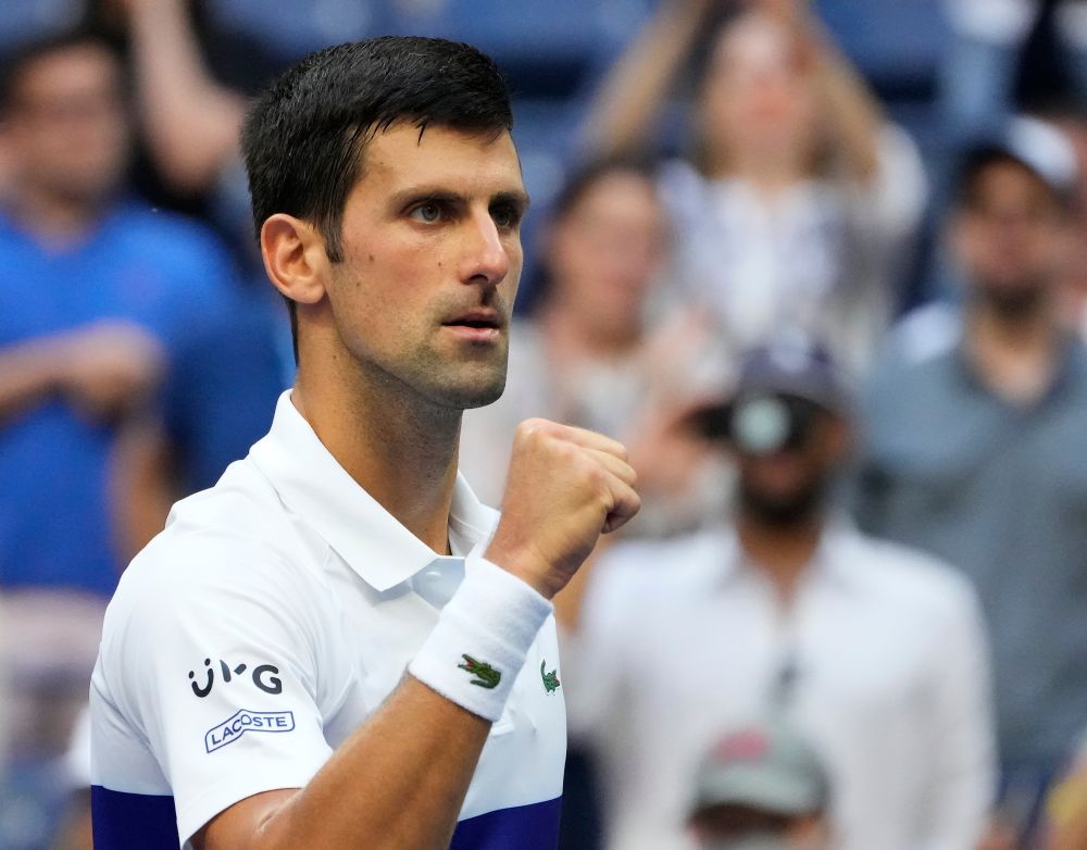 Novak Djokovic of Serbia reacts after beating Kei Nishikori of Japan at the USTA Billie Jean King National Tennis Centre September 4, 2021. u00e2u20acu201d Reuters pic