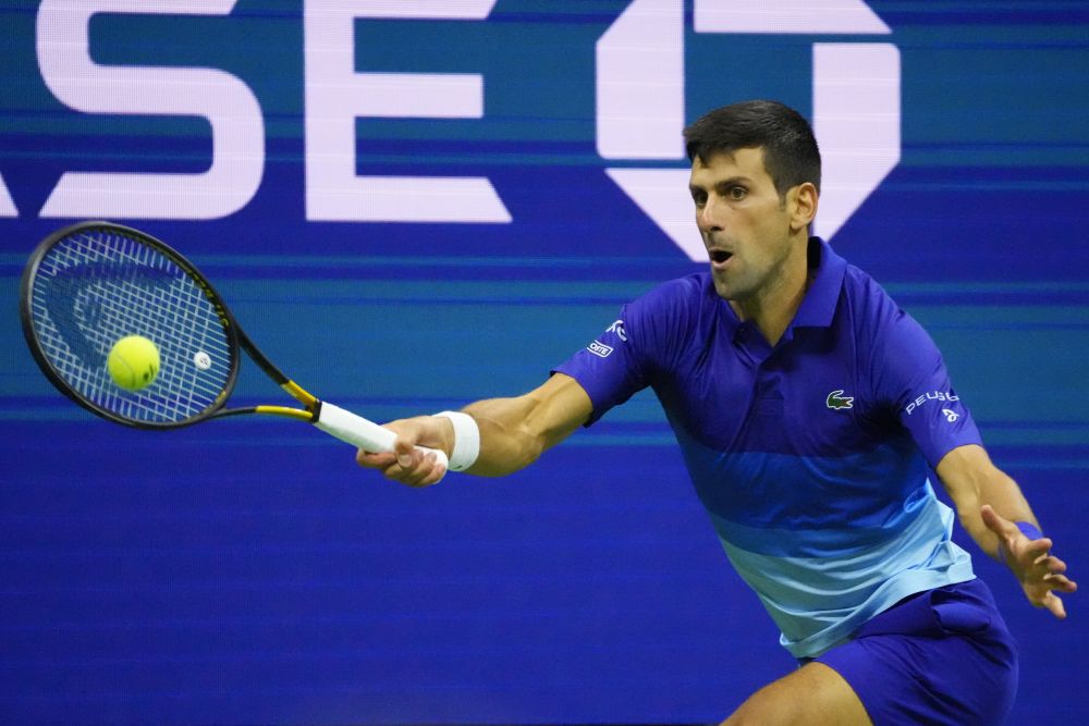 Novak Djokovic of Serbia hits a forehand against Alexander Zverev of Germany at the USTA Billie Jean King National Tennis Centre New York September 10, 2021. u00e2u20acu201d Reuters pic