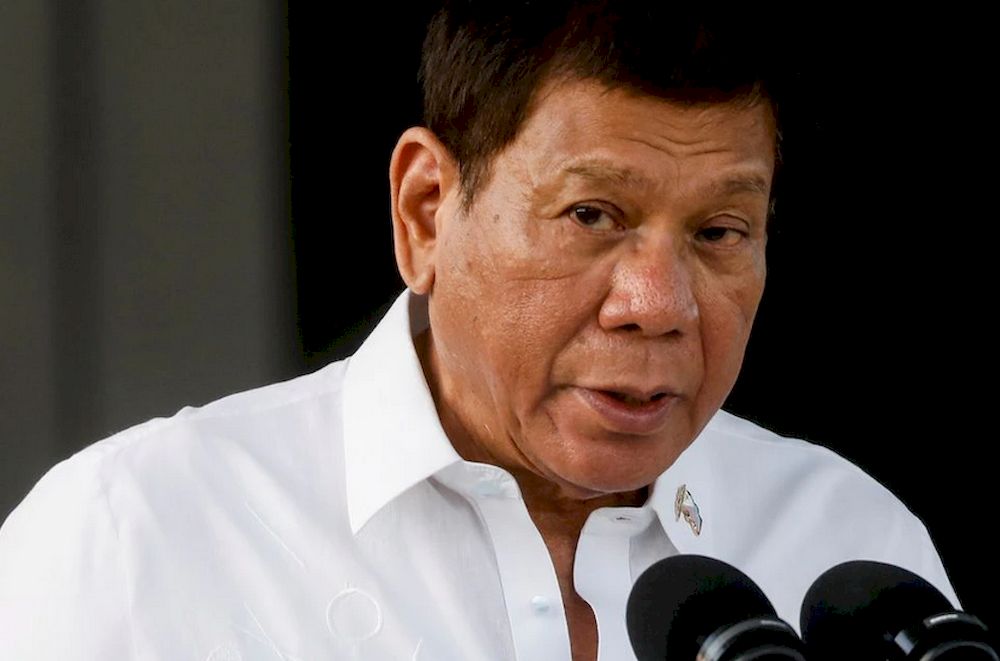 Philippine President Rodrigo Duterte speaks during the arrival ceremony for the first Covid-19 vaccines to arrive in the country, at Villamor Air Base in Pasay, Metro Manila, Philippines, February 28, 2021. u00e2u20acu201d Reuters pic