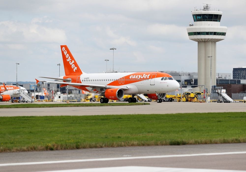 An Easyjet Airbus aircraft taxis close to the northern runway at Gatwick Airport in Crawley August 25, 2021. u00e2u20acu201d Reuters picnn