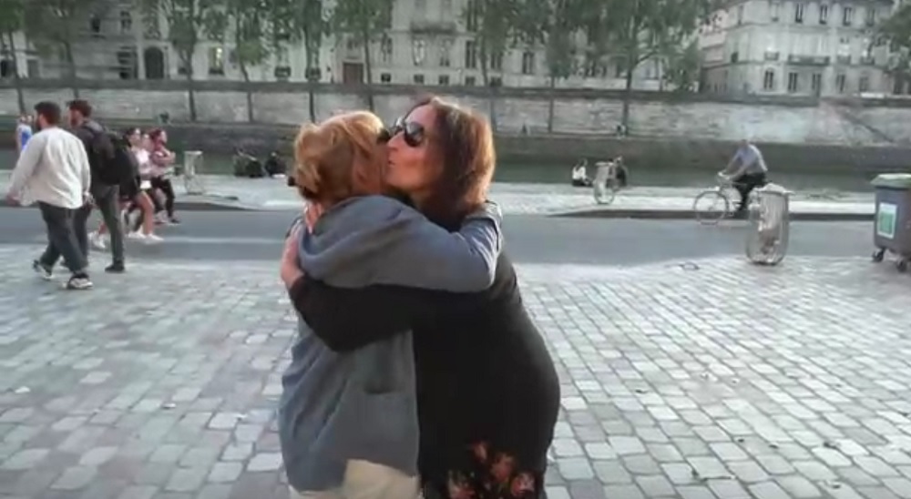 Franceu00e2u20acu2122s traditional u00e2u20acu02dcla biseu00e2u20acu2122 greeting u00e2u20acu201d a kiss on each cheek u00e2u20acu201d is slowing make a comeback as the coronavirus recedes. u00e2u20acu201d Screencap taken from Reuters video 