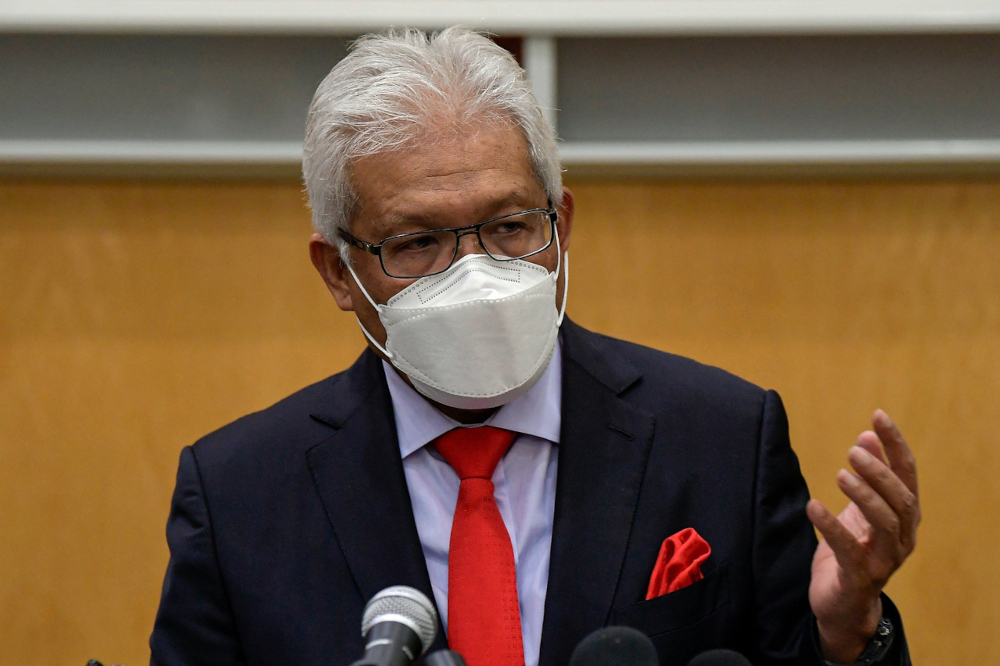 Home Minister Datuk Seri Hamzah Zainudin speaks at a press conference at the Home Ministry in Putrajaya, September 24, 2021. u00e2u20acu201d Bernama pic 