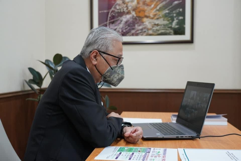 Prime Minister Datuk Seri Ismail Sabri Yaakob today monitored the first phase rollout of the Special Covid-19 Aid via video conferencing while under home quarantine September 6, 2021. u00e2u20acu201d Picture courtesy of the Prime Ministeru00e2u20acu2122s Office