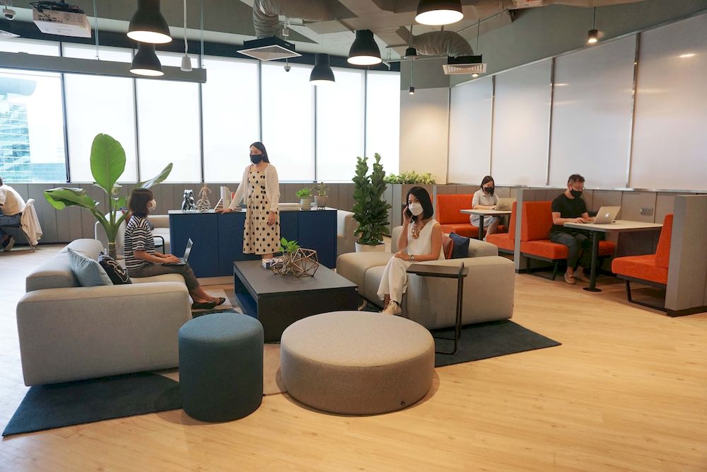 Justco’s latest workspace at Razer SEA HQ. Mr Michael Sim, the head of co-working operator JustCo, said that it has seen an increase in demand for flexible workspaces from many new clients. — Photo: JustCo/Facebook