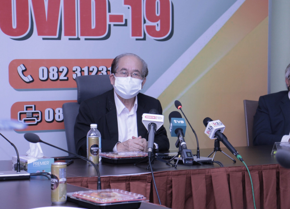 Datuk Amar Douglas Uggah Embas speaks during the press conference. u00e2u20acu201d Picture courtesy of UKAS