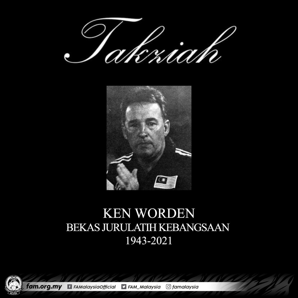 The Football Association of Malaysia (FAM) in a statement announced Ken Worden, 78, had passed away, September 20, 2021. u00e2u20acu201d Picture from Facebook/Football Association of Malaysia  