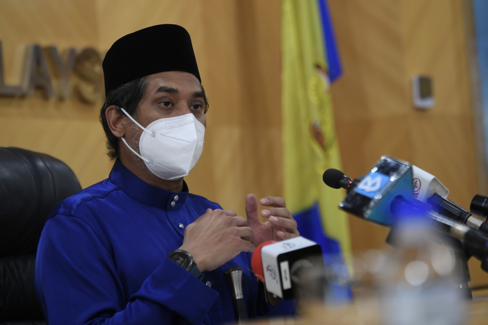 Health Minister Khairy Jamaluddin during a press conference at the Health Ministry Office in Putrajaya, September 3, 2021. u00e2u20acu201d Bernama pic 