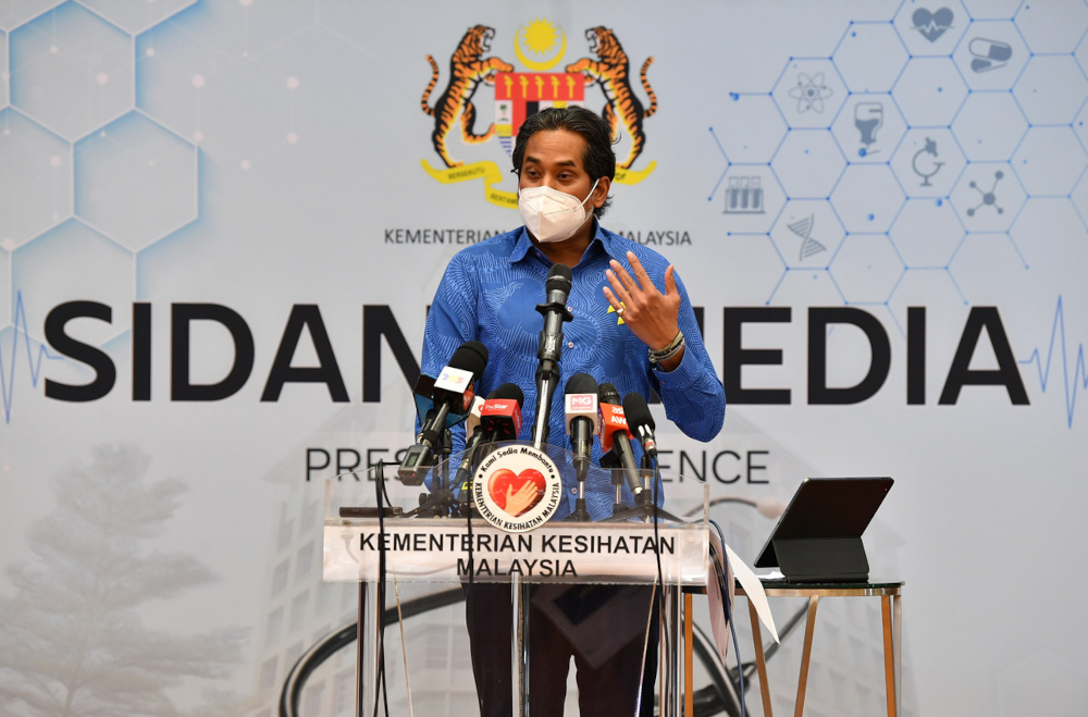Health Minister Khairy Jamaluddin speaks at a press conference at the ministry in Putrajaya, September 9, 2021. u00e2u20acu201d Bernama pic 
