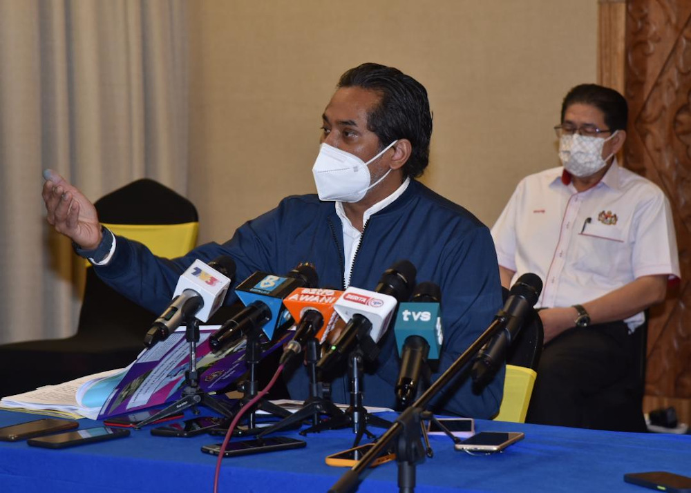 Health Minister Khairy Jamaluddin speaks at a press conference in Kota Kinabalu, Sabah on September 6, 2021. u00e2u20acu201d Picture courtesy of the Information Department