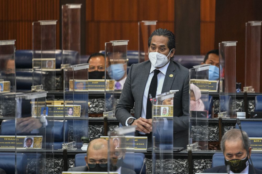 Health Minister Khairy Jamaluddin addresses members of Parliament, Kuala Lumpur September 15, 2021. u00e2u20acu201d Bernama pic
