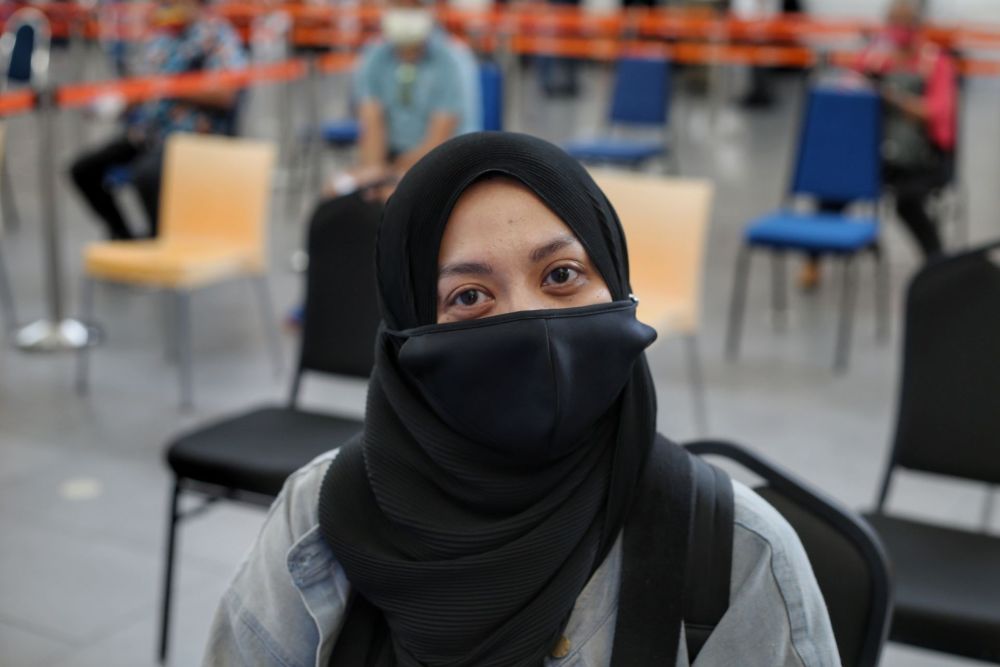 Khadijah Riza Atiq speaks to Malay Mail during an interview at KLIA2, Sepang September 16, 2021. 