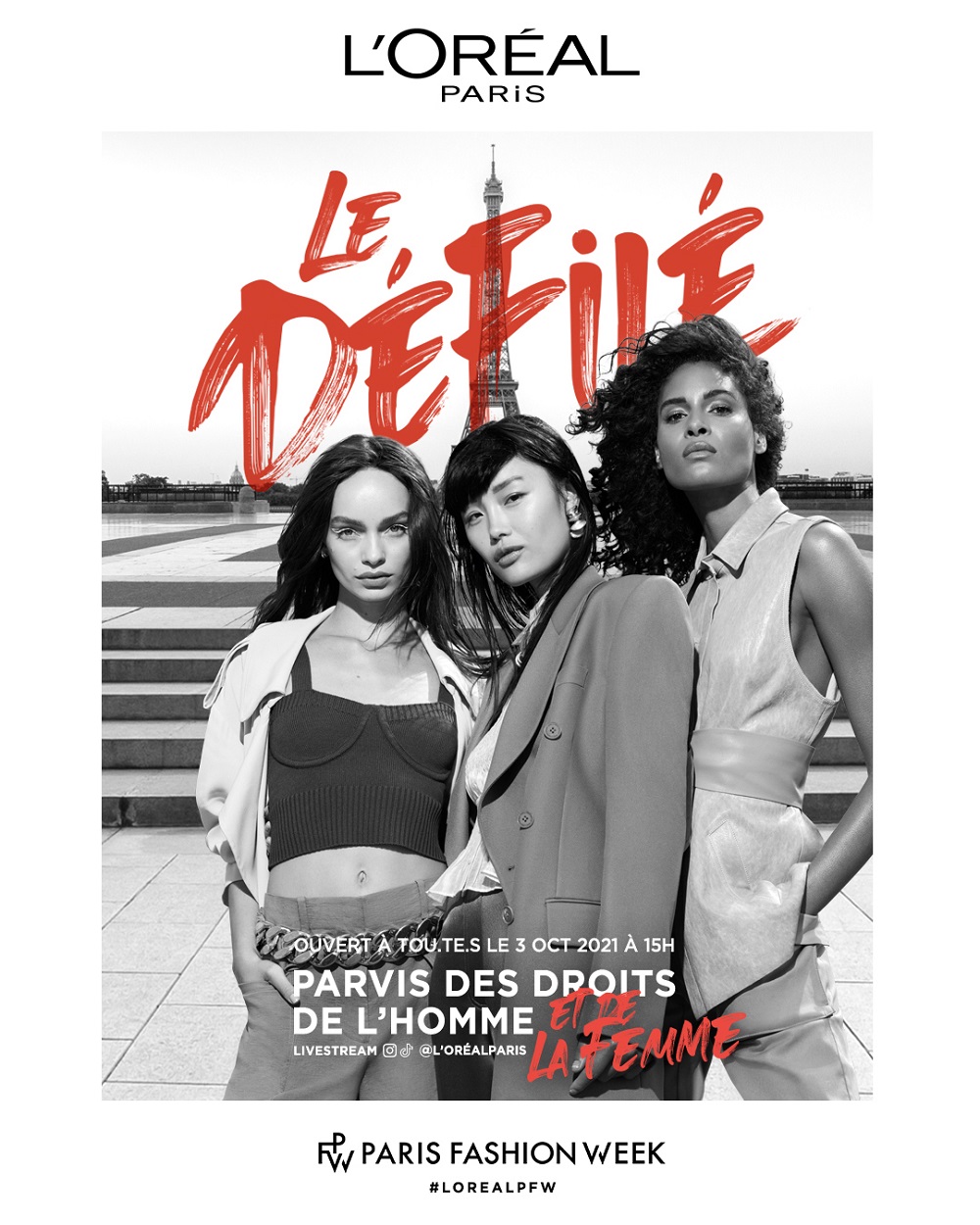 The L'Oru00c3u00a9al Paris fashion show will be held October 3, 2021, and will be broadcast in over 30 countries worldwide via social networks. u00e2u20acu2022 Picture courtesy of L'Oru00c3u00a9al