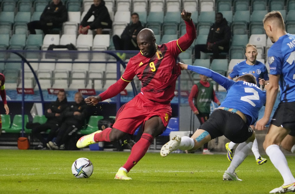 Belgium's Romelu Lukaku scores the third goal against Estonia September 3, 2021. u00e2u20acu2022 Reuters pic