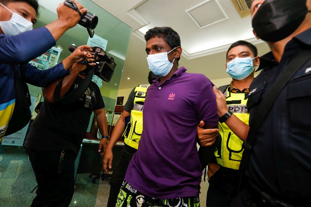 M. Kirubakaran, 29, is pictured at the Butterworth  Magistrateu00e2u20acu2122s Court September 7, 2021. u00e2u20acu201d Picture by Sayuti Zainudin