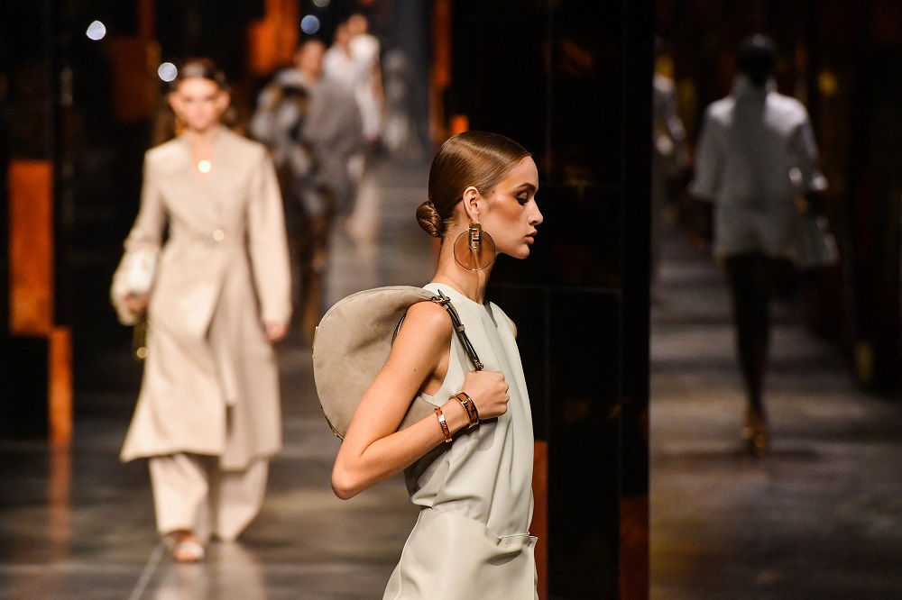 A model wears a creation by Fendi as part of the Women's Spring-Summer 2022 collection presented during the Fashion Week in Milan. u00e2u20acu2022 AFP pic