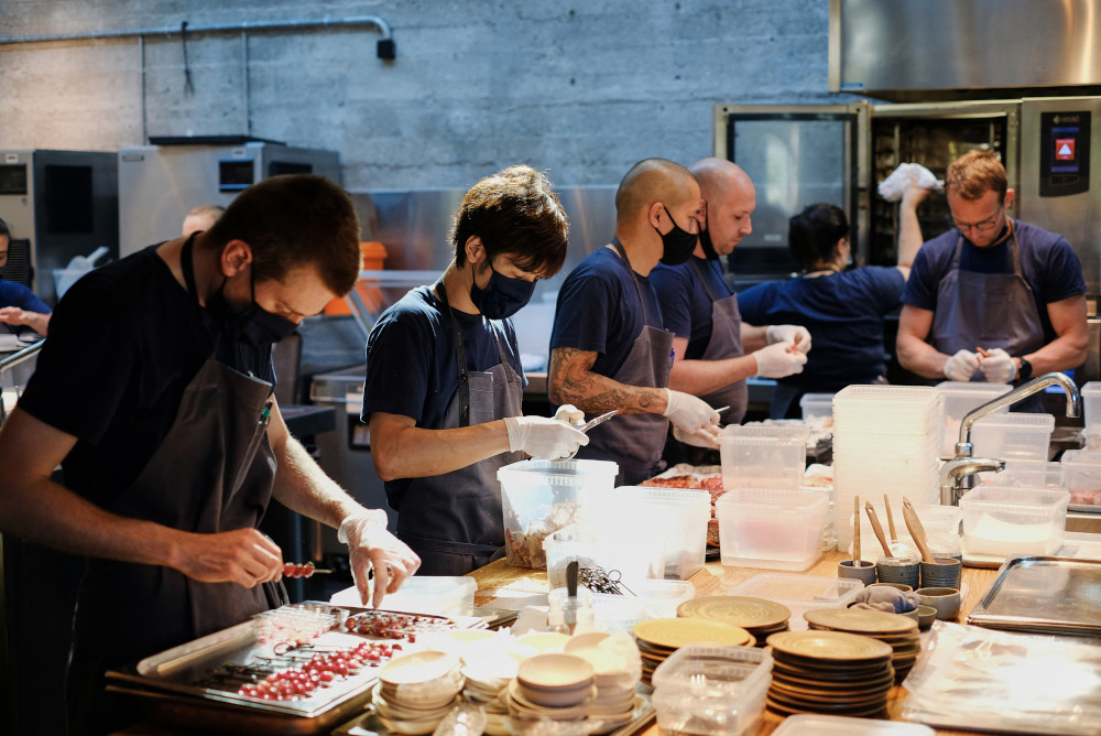 Staff at Danish restaurant Noma work in the kitchen, May 31, 2021 in Copenhagen. u00e2u20acu201d AFP pic 