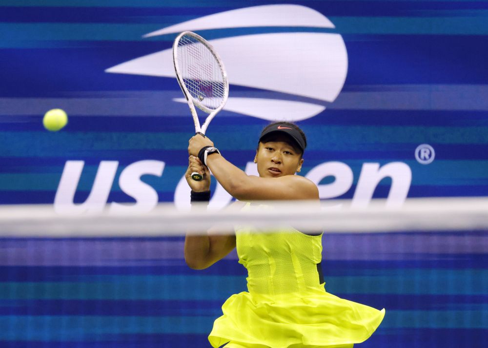Naomi Osaka of Japan in action against Leylah Fernandez of Canada at the USTA Billie Jean King National Tennis Centre September 3, 2021. u00e2u20acu201d Reuters picnn