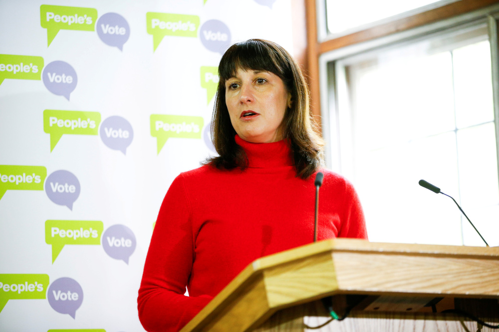 Labour politician Rachel Reeves speaks during a Peopleu00e2u20acu2122s Vote press conference at the National Institute of Economic and Social Research in London May 9, 2019. u00e2u20acu201d Reuters pic