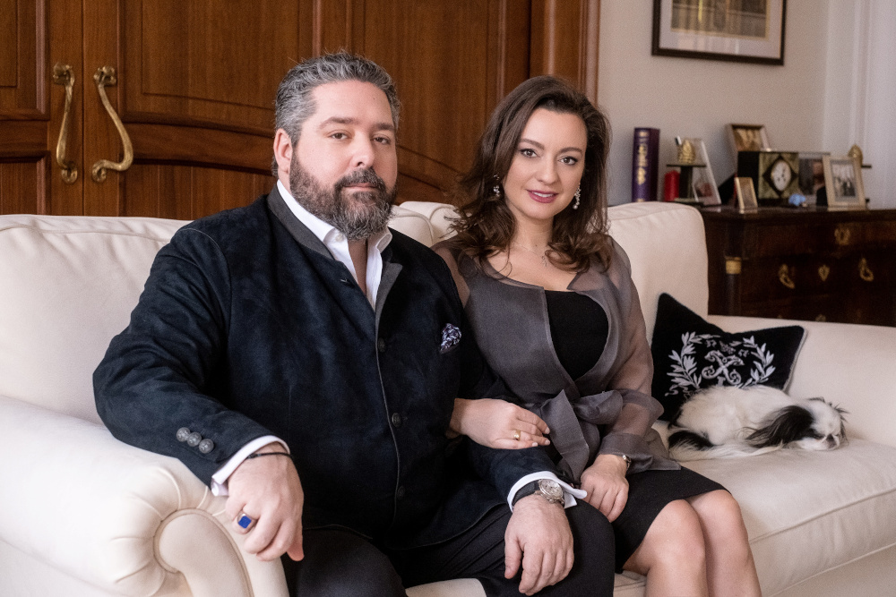 Grand Duke of Russia George Romanov and his fiancu00c3u00a9e Rebecca Bettarini pose for a picture in Moscow in this undated handout photo. u00e2u20acu201d Russian Imperial Foundation handout pic via Reuters