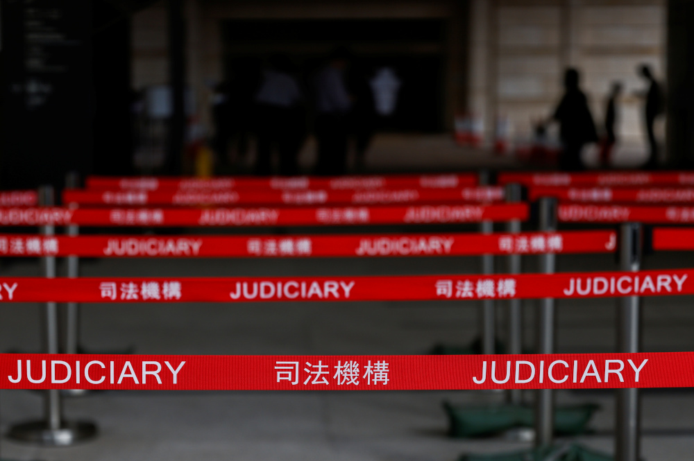 Queue stands are seen at West Kowloon Magistratesu00e2u20acu2122 Courts building before a hearing on the Hong Kong Alliance in Support of Patriotic Democratic Movements of China, suspected of violating relevant offences, in Hong Kong September 10, 2021. u00e2u20acu201d Reuters p