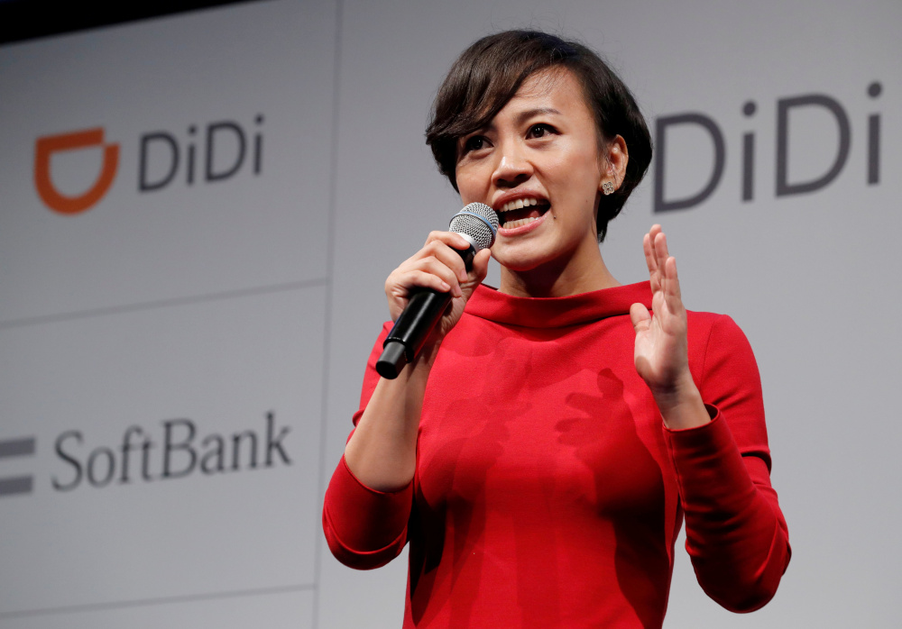 President of Didi Chuxing Jean Liu speaks during a news conference about their Japanese taxi-hailing joint venture in Tokyo July 19, 2018. u00e2u20acu201d Reuters pic