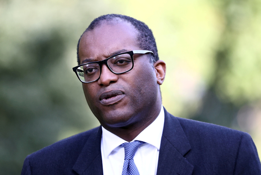 Britainu00e2u20acu2122s Secretary of State for Business, Energy and Industrial Strategy Kwasi Kwarteng speaks to media in Westminster, London September 21, 2021. u00e2u20acu201d Reuters pic