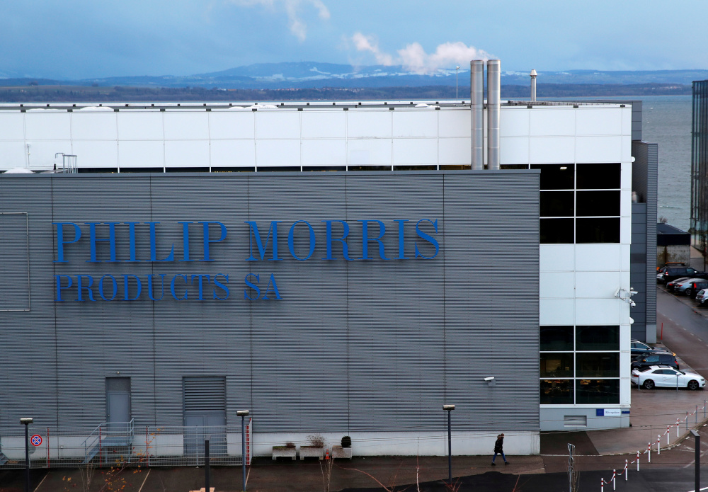 A Philip Morris logo is pictured on a factory in Serrieres near Neuchatel, Switzerland December 8, 2017. u00e2u20acu201d Reuters pic