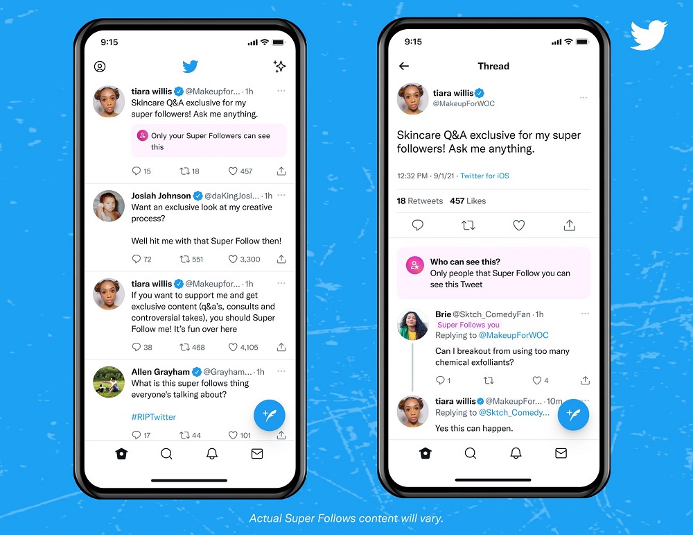 Twitter launched a trial of Super Follows in the United States, only on iOS, this September 1. u00e2u20acu2022 Picture via Twitter