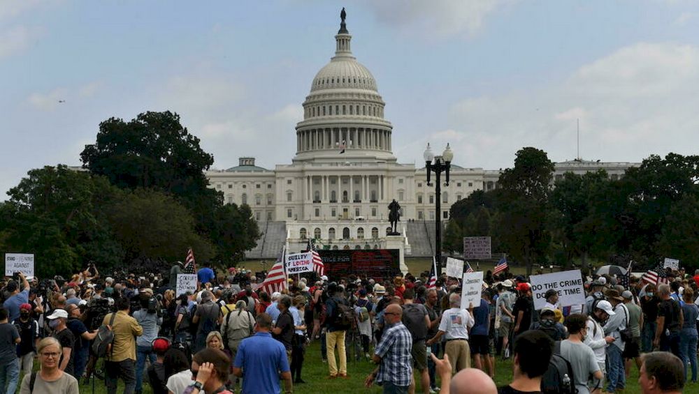 Demonstrators gather for the u00e2u20acu02dcJustice for J6u00e2u20acu2122 rally in Washington. u00e2u20acu201d AFP pic