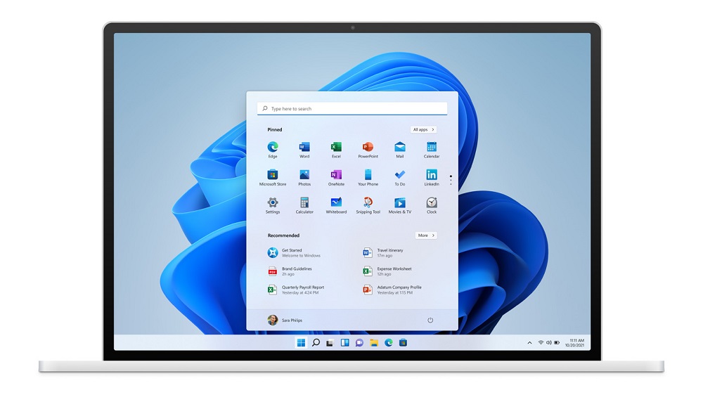Microsoft presents the new Windows 11 interface. u00e2u20acu2022 Picture courtesy of Microsoft