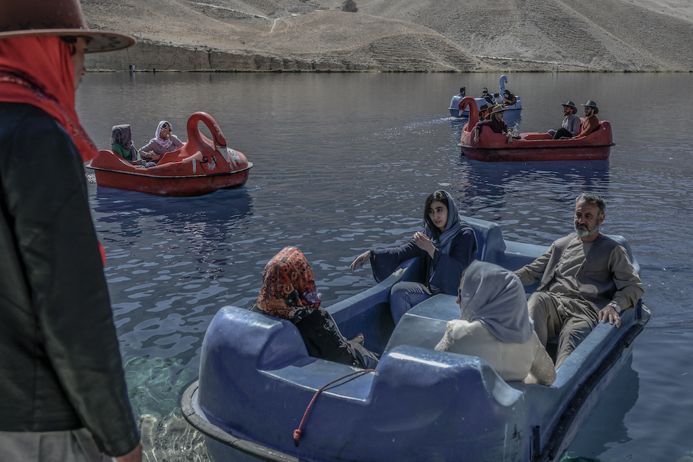 People sit on paddle boats for a ride at the Band e-Amir lake in the Bamiyan Province on October 4, 2021. u00e2u20acu201d AFP pic