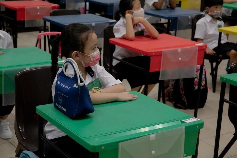 MOE will progressively bring Primary 1 to 6 students back to school for face-to-face lessons from Oct 11, 2021, to ensure physical schooling resumes in a safe manner. u00e2u20acu201d TODAY pic