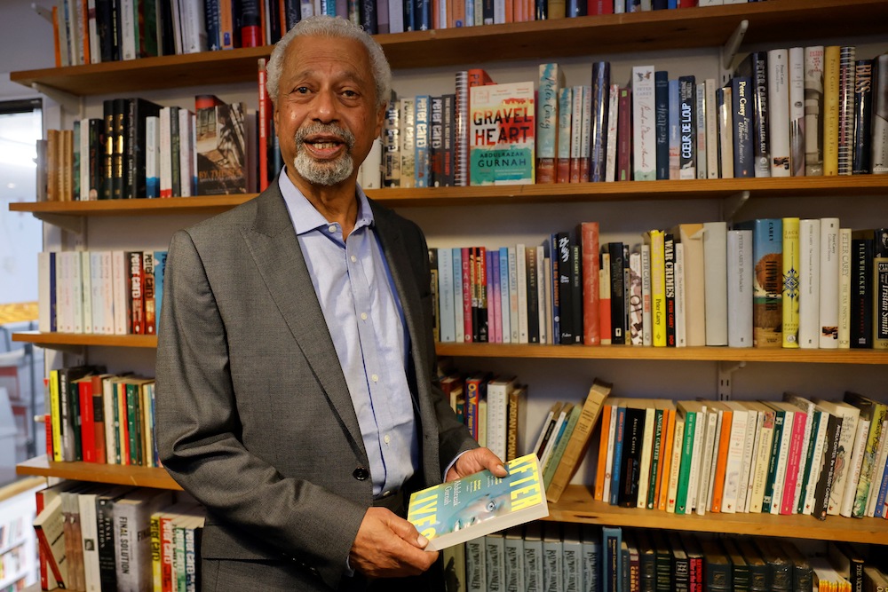 Zanzibar-born author Abdulrazak Gurnah poses for a photo call prior to attending a press conference, after he was awarded the Nobel Prize in Literature, in London October 8, 2021. u00e2u20acu201d AFP pic