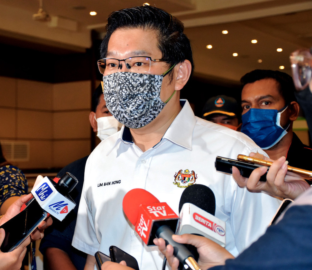 Deputy Minister of International Trade and Industry Datuk Lim Ban Hong speaks to reporters in Melaka, 25 July 2021. u00e2u20acu201d Bernama pic