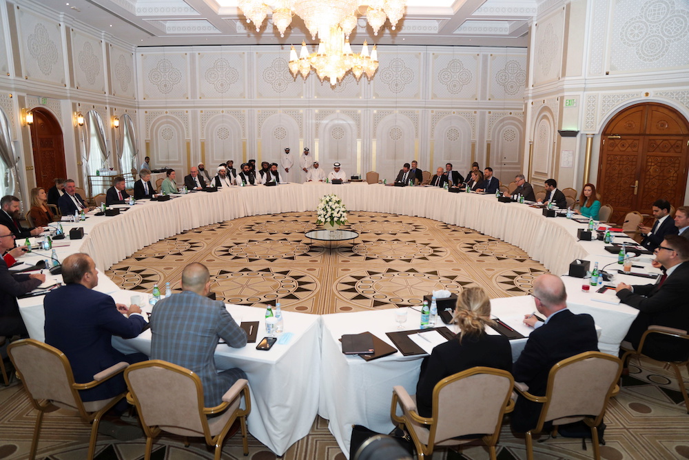 Taliban delegates meet with US and European delegates in Doha, Qatar October 12, 2021. u00e2u20acu201d Reuters pic