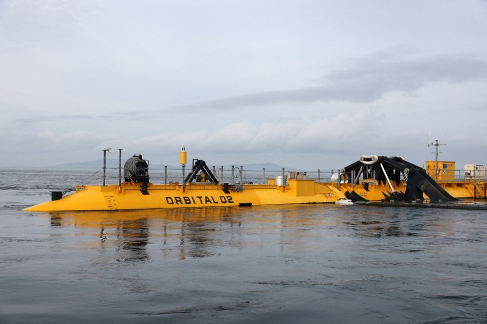The O2 tidal turbine owned by Orbital Marine Power is seen in the channel close to Eday, Orkney Islands September 6, 2021. u00e2u20acu201d AFP pic