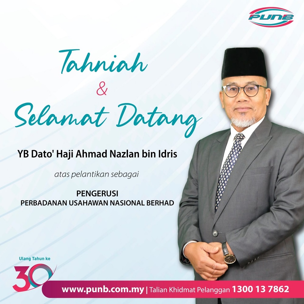 Datuk Ahmad Nazlan Idris, who is also the Jerantut Member of Parliament, has been appointed as Perbadanan Usahawan Nasional Bhd chairman. u00e2u20acu201d Picture via Facebook/ PUNB