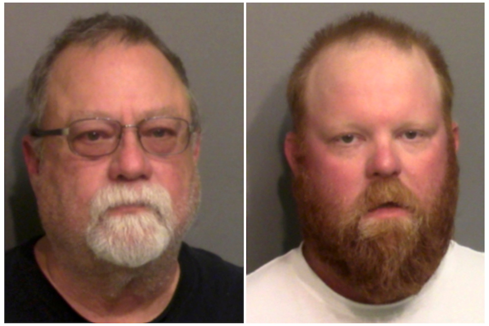 Former police officer Gregory McMichael, 64, and his son Travis McMichael in a booking photo taken May 7,2020. They were charged with murder in the shooting death of unarmed black man Ahmaud Arbery, in Brunswick, Georgia. u00e2u20acu201d Glynn County Sheriff''s Offic